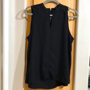 Black mock neck tank with keyhole